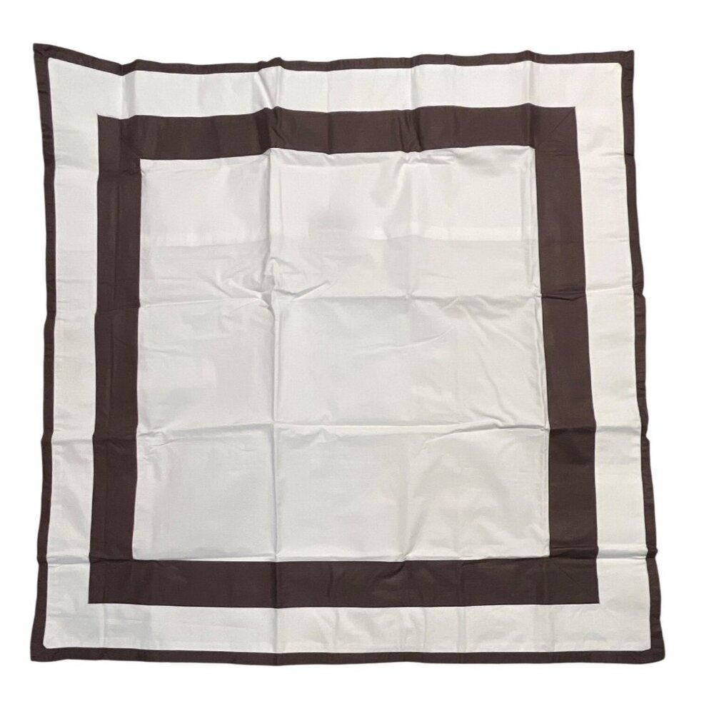 Williams-Sonoma Chambers Heritage Percale Border Bedding Euro Sham 26"x26" White